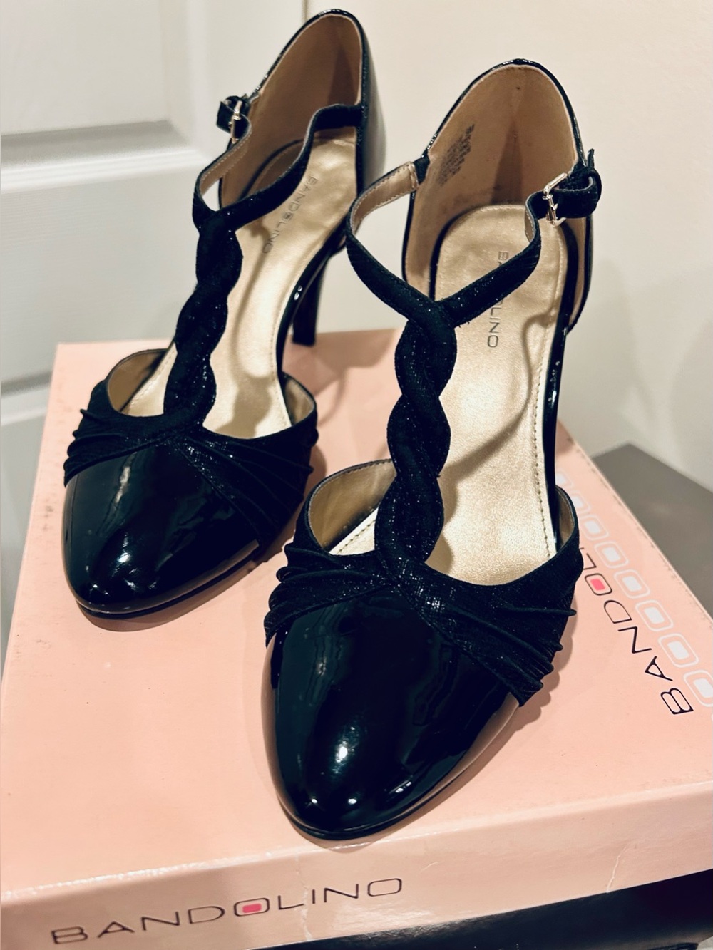 New Bandolino Patent T-Strap Pumps
